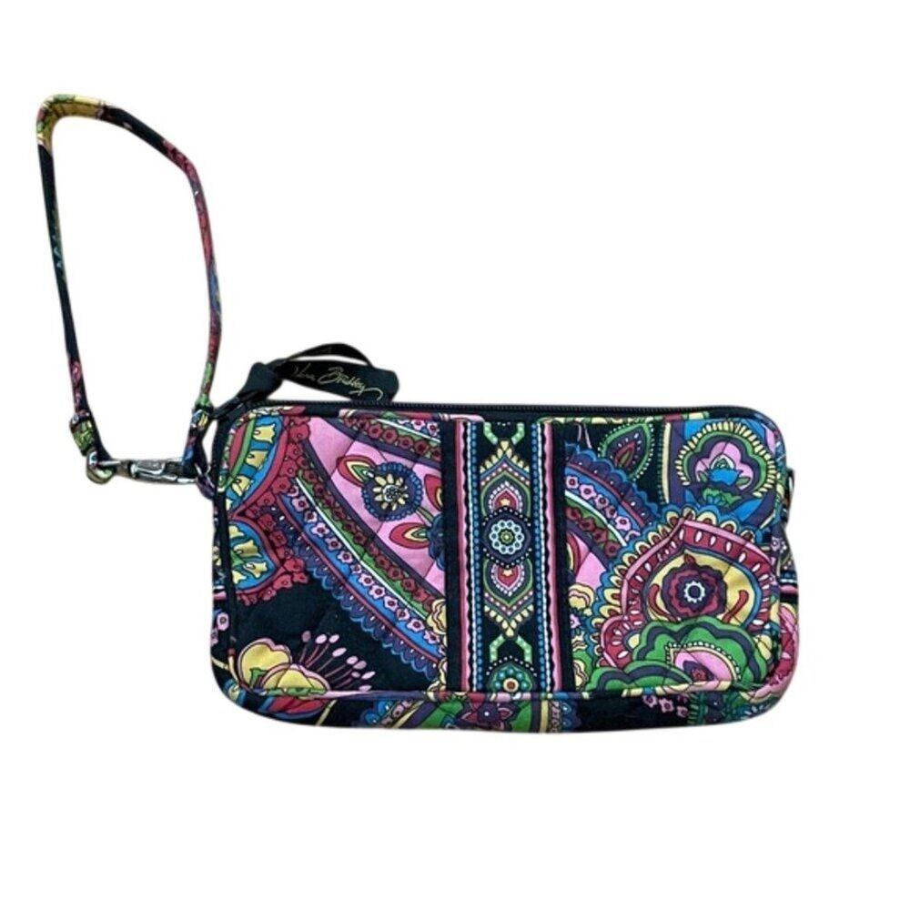 Vera Bradley Symphony In Hue Floral Wristlet Mini Bag Made in USA Retired VTG